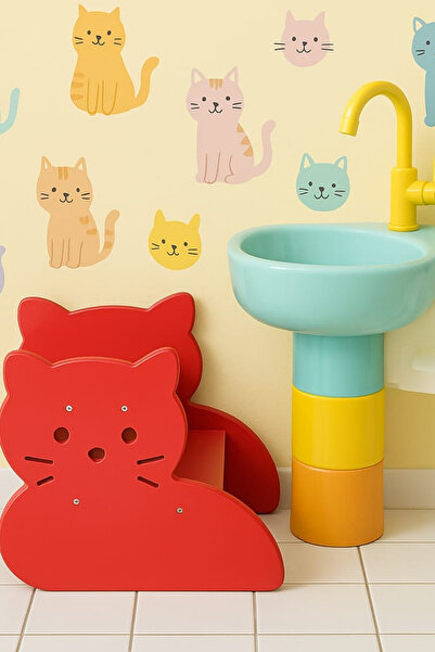 HOUME Çocuklar için Ahşap Basamak Tabure-Banyo-Wc-Lavabo-Merdiven Yükseltici