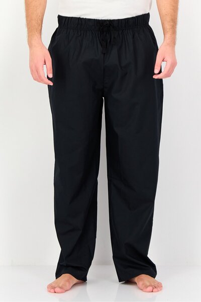 English Laundry بنطلون بيجامة رجالي سادة برباط، أسود