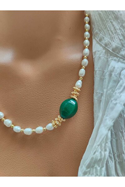 elinasaccessories El yapımı tasarım inci kolye gerçek inci doğaltas kolye tasarım designer kolye