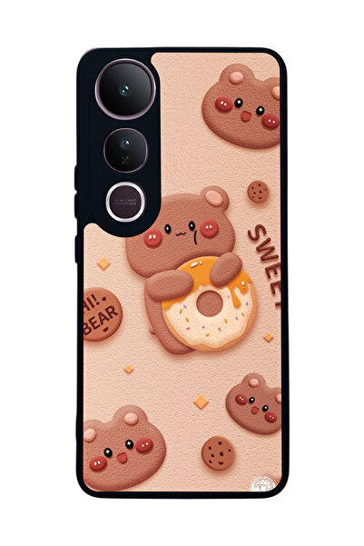 Aksel Kılıf متوافق مع Vivo V50 Lite مطبوع ، أسود غير لامع، سيليكون ناعم، واقي...