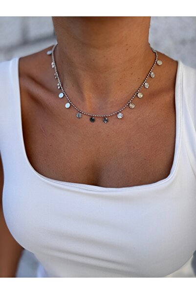 HERCY Renk Atmaz İthal 1. Sınıf Kaplama Pullu Kolye | Top Zincir Pullu Kolye