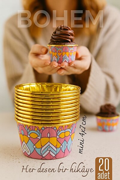 Transformacion Bohemian Round Cake Mold, Aluminum Cupcake Muffin Mold 20 Pack 722258