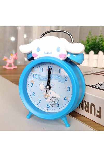 Livava Cinnamoroll Metal Masa Saati, Alarmlı ve Işıklı, Mavi, 13x8