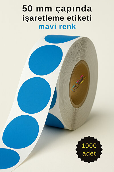 COLORPAK 50 mm tačkaste nalepnice plave 1000 komada oznaka