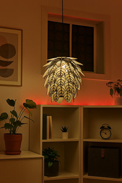 Muvesta Yaprak Desenli Lotus Sarkıt Avize - Modern Dekoratif Avize - Salon & Oturma Odası