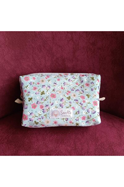 Handmade Nil Çiçekler Küçük Boy Hijyen Çantası/Cüzdan/Çanta İçi Düzenleyici F...