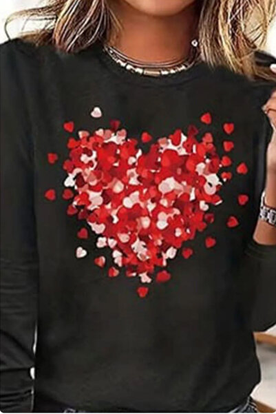 ESSFASIHON طاقم الرقبة المطبوعة بلوزة