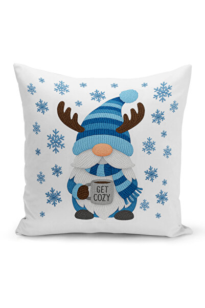 Bertille Home New Year Series Double-Sided Digital Printed Set of 4 Throw Pillow Covers (Christmas Cushion Cover)