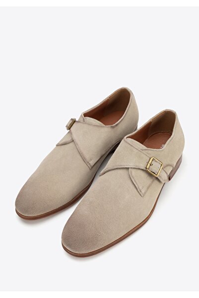 Wittchen Men's Beige Suede Leather Monk Shoes