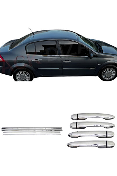 ACK Dizayn RENAULT MEGANE 2 SD ARACA ÖZEL KROM CAM ÇITASI + KROM KAPI KOL 2'L...