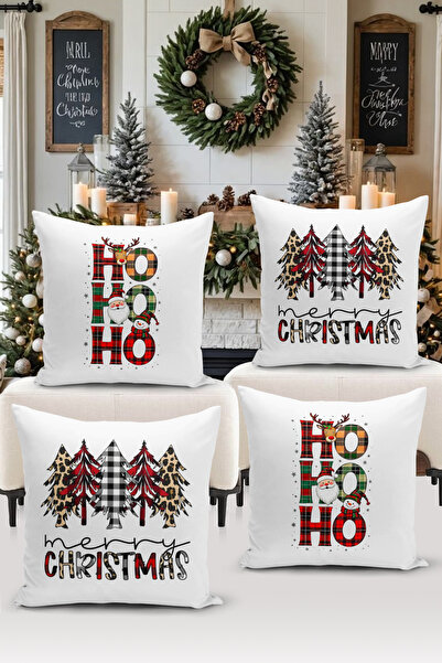 Bertille Home Seria de Anul Nou, set de cu imprimeu huse de pernă digitale cu...