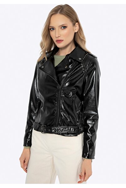 Wittchen Geacă de damă tip biker cu nituri, negru și grafit, negru și grafit,...