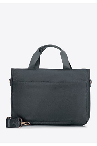 Wittchen Geantă pentru laptop de 14" pentru femei, cu matlasare, poliester gri