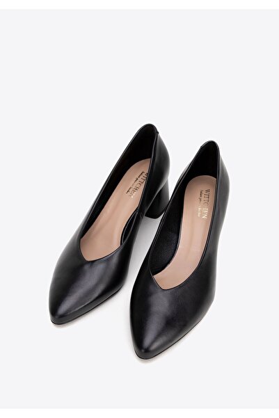 Wittchen Pantofi cu toc de damă din piele naturală cu decupaj, bej, negru, piele