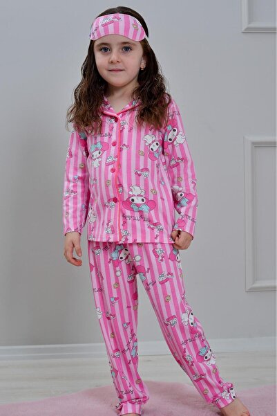 LİLLYPİCCA Σετ πιτζάμες για κορίτσια με μακρυμάνικο μπλουζάκι με κουμπιά από βαμβακερό σχέδιο