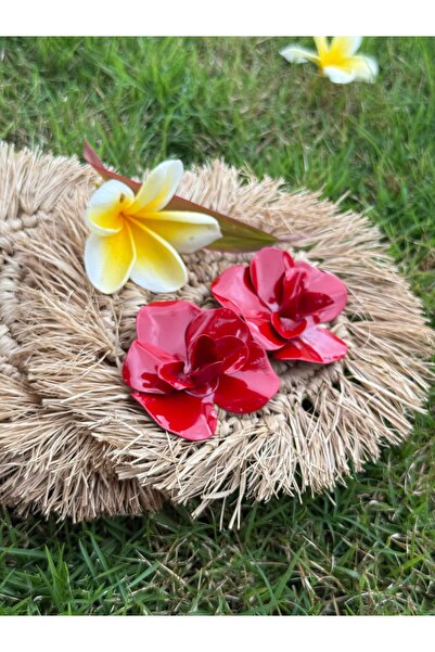 PALICE أقراط نموذج الزهرة الحمراء