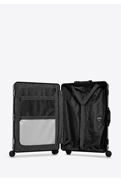 Wittchen Valiză medie bărbătească din aluminiu cu roți, neagră, din aluminiu