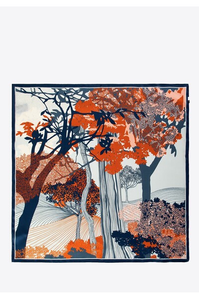 Wittchen EČarfÄ de mÄtase pentru femei cu model bleumarin Či portocaliu MÄtase bleumarin Či portocalie