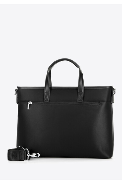 Wittchen Geantă pentru laptop bărbătească de 13" cu inserție decorativă, neag...