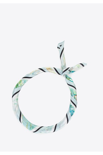 Wittchen EČarfÄ de mÄtase pentru femei cu modele albastre Či verzi, mÄtase albastrÄ Či verde