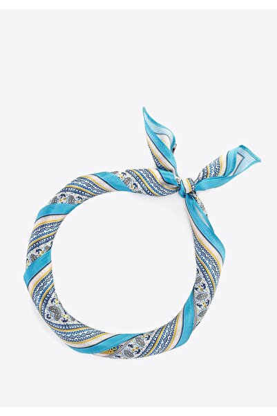 Wittchen Eșarfă de mătase pentru femeie cu model floral, albastru deschis, mătase albastru deschis