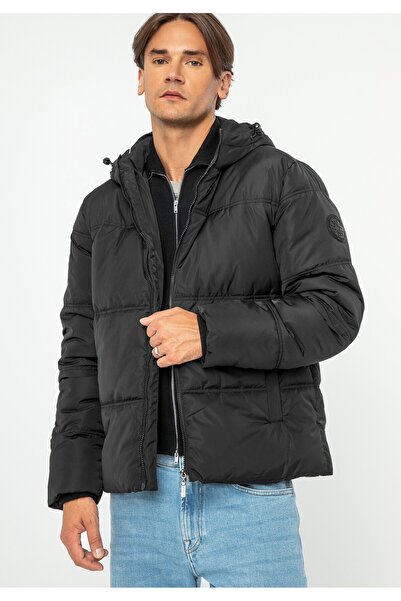 Wittchen Men's Quilted Jacket with Monogram Black Polyester