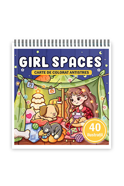 Legendary Gifts Carte de colorat, 40 de ilustrații Girl Spaces, 86 de pagini, Format: A3