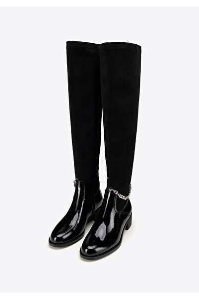 Wittchen Ghete de damă din piele cu lanț, negre, piele