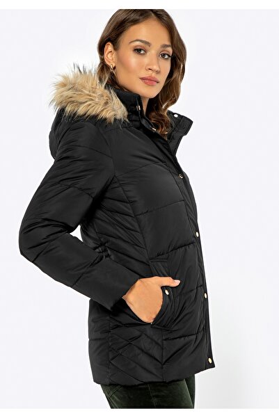 Wittchen Women's Quilted Jacket with Monogram Black Polyester