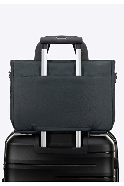 Wittchen Geantă pentru laptop de 14" pentru femei, cu matlasare, poliester gri