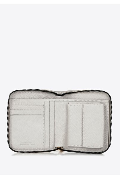 Wittchen Portofel din piele naturală Off-White cu relief Off-White