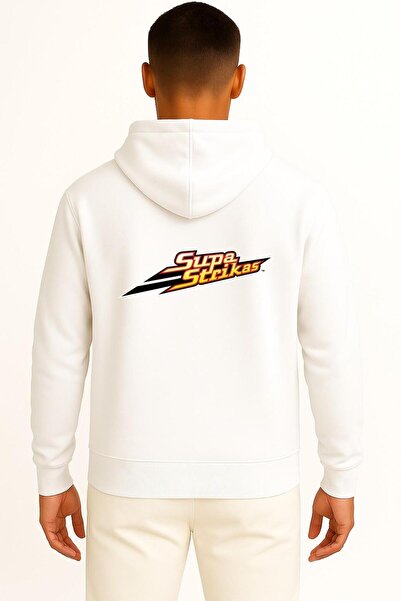 Bahriyeli Collection Hooded Supa Strikas Unisex Sweatshirt with Pocket and Back Design