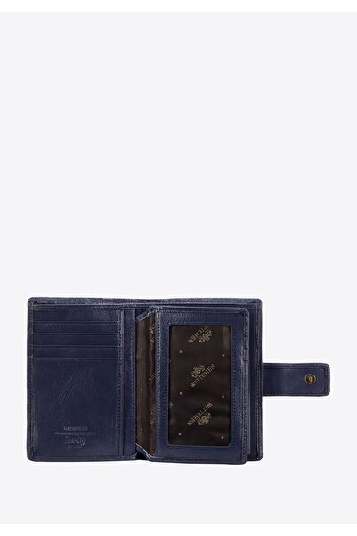 Wittchen Men's Medium Leather Wallet with RFID, Navy Blue, Leather