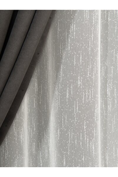 Perle Yoğun Şantuklu Modern Tül Perde • Pilesiz Ekstrafor Büzgülü • Ütü İstemez •