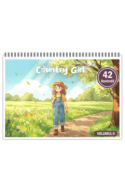 Legendary Gifts Carte de colorat, 42 ilustrații Fată de la țară - Volumul II, 90 de pagini, Format: A4