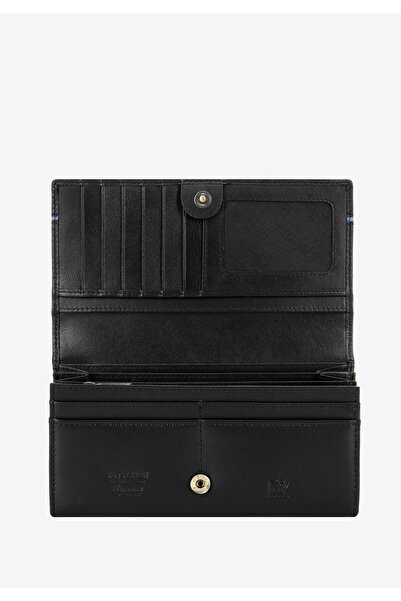 Wittchen Women's Leather Wallet with Contrast Strap Black Leather