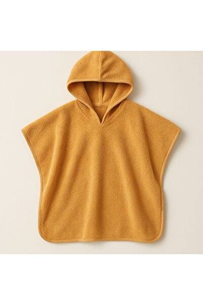 SWITA منشفة بونشو كراميل للأطفال بغطاء رأس