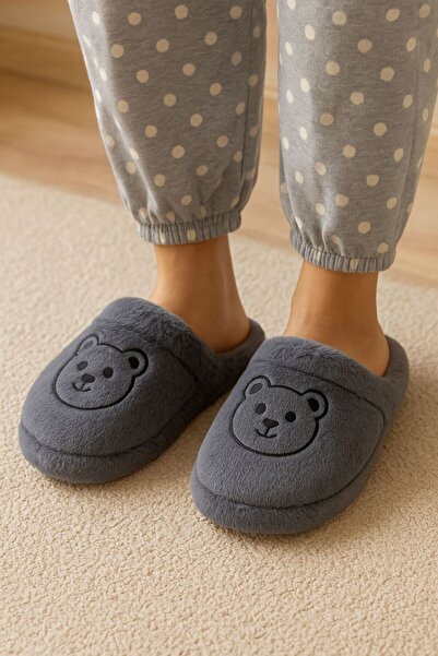 ALB TERLİK AYAKKABI SAN. TİC. LTD. ŞTİ. Cute Women's Plush Teddy Bear House Slippers – Warm Lightweight, Non-Slip, and Soft Comfort