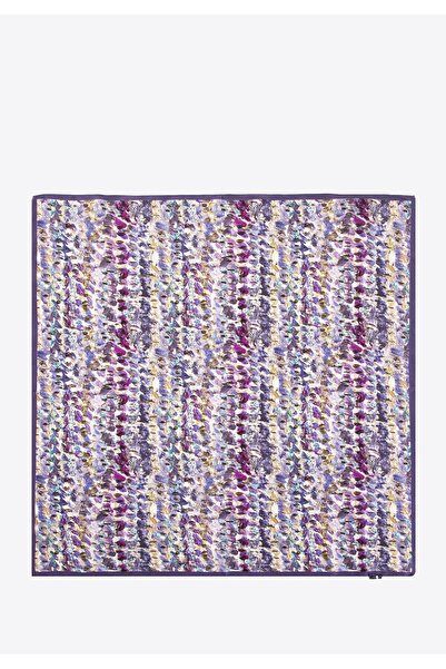 Wittchen Eșarfă de mătase pentru femei cu model abstract violet și galben, mă...