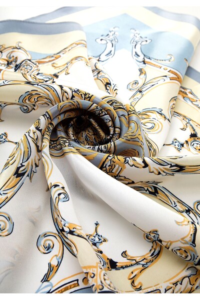 Wittchen EČarfÄ de mÄtase pentru femei cu model albastru Či galben mÄtase albastrÄ Či galbenÄ