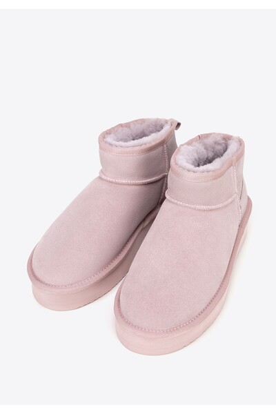 Wittchen Women's short suede ankle boots, insulated, pink, suede leather