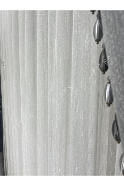 FİENS ŞANTUKLU BAMBU GRAMAJLI MODERN 1/3 Sık Pile Tül Perde Ütü İstemez