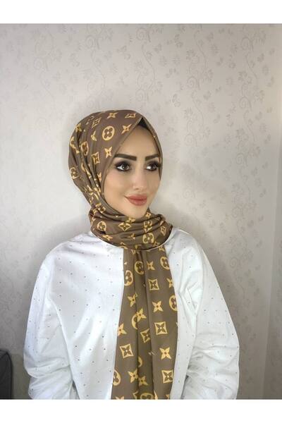 OykumBone DP24 Desenli Pera Çene Altından Cıtcıtlı Hazır Şal