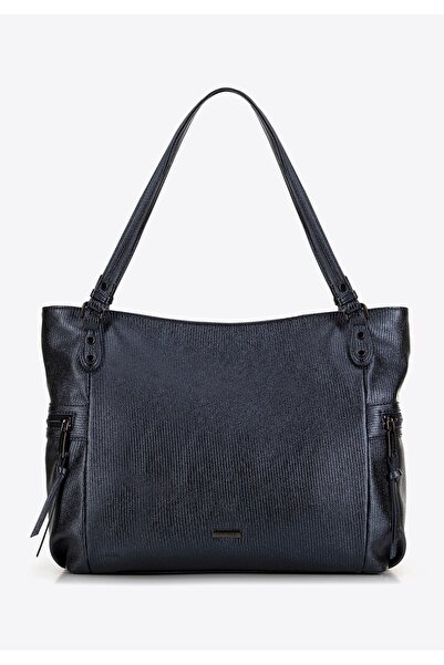 Wittchen Women's shopper bag made of -leather, shiny navy blue, navy blue -le...