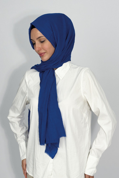 Betimoda Aya Thin Cotton Solid Color Shawl Blue