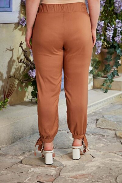 RMG Gamze Moda Large Size Pants with Cord Detail at the Waist and Elastic Waistband
