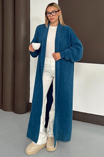 Olcay Uzun Salaş Triko Hırka PETROL 8245