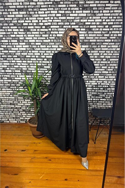 ZarülAAy fashıon Zippered Belt Detailed Dress