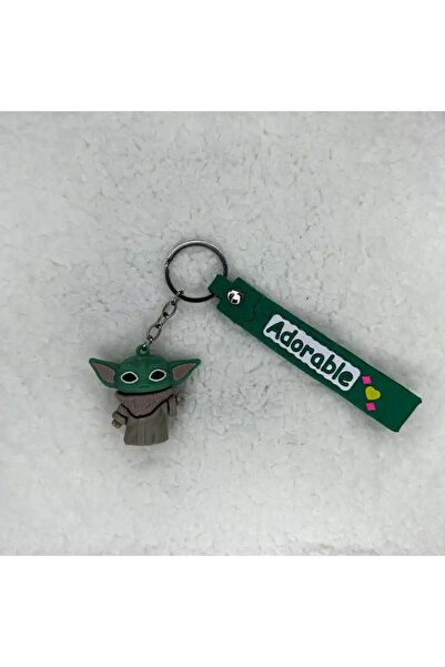 CNS Concept سلسلة مفاتيح بيبي يودا ثلاثية الأبعاد من السيليكون باللون الأخضر