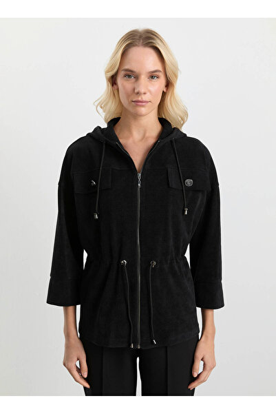 Selen Standart Siyah Kadın Ceket 25KSL1536